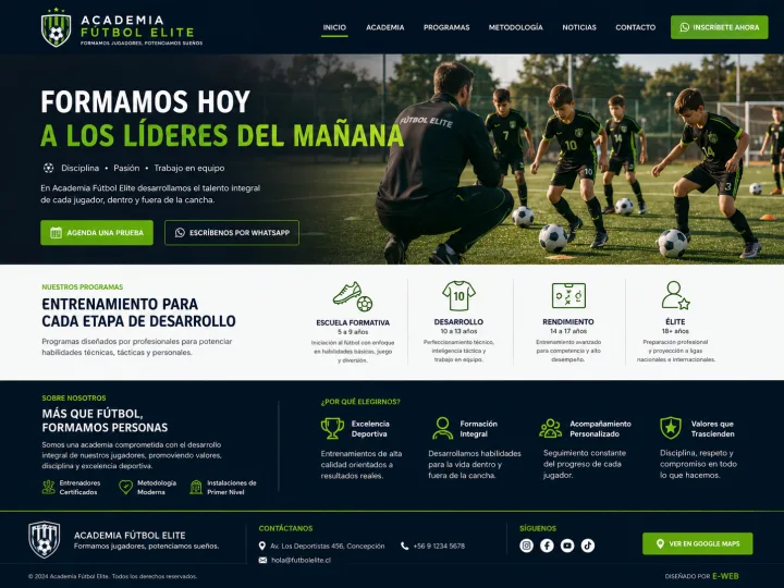 Vista demostrativa de Taller Escuela De Futbol