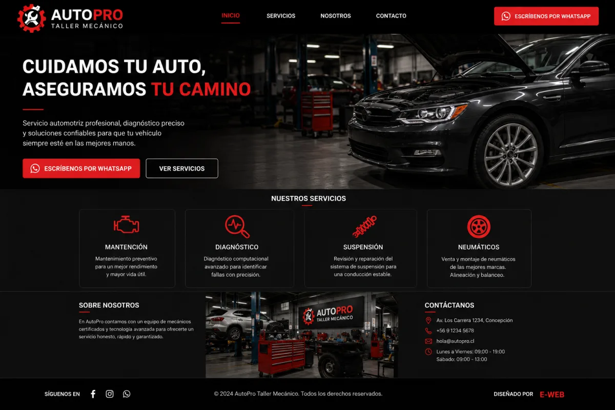 Vista demostrativa de Taller Automotriz