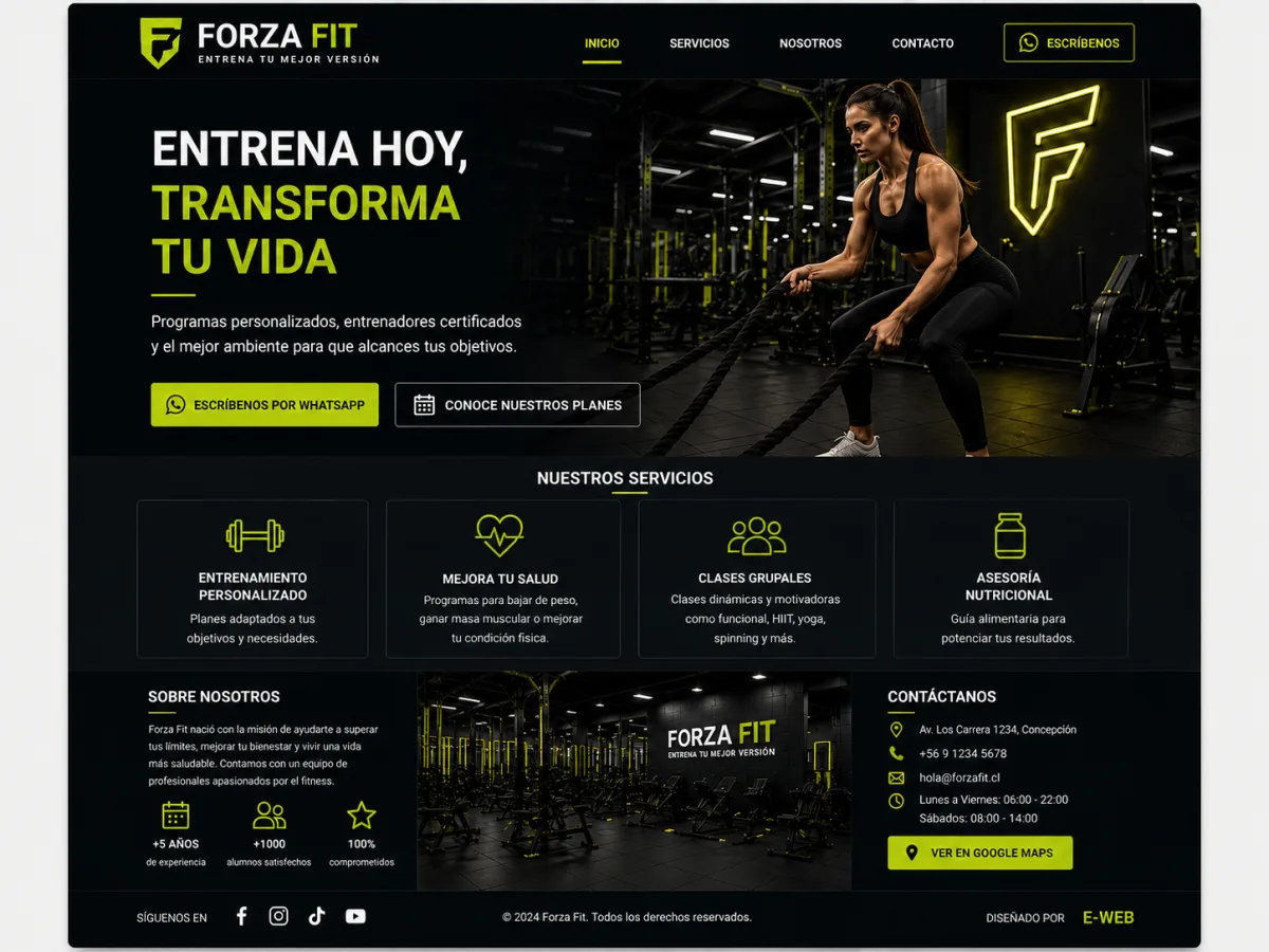 Vista demostrativa de Gimnasio