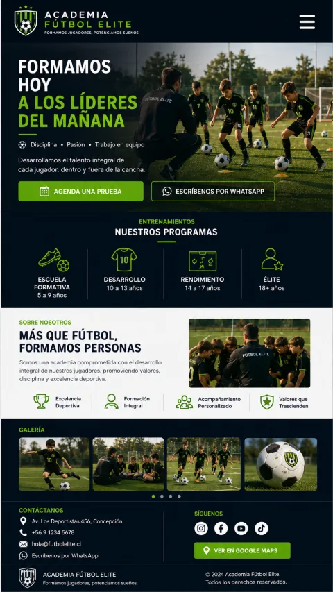 Vista demostrativa de Taller Escuela De Futbol