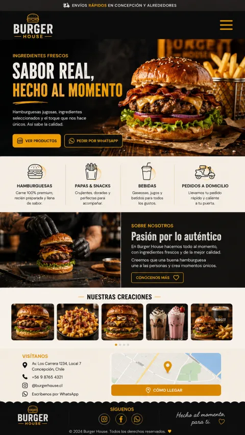Vista para celular de Comida rápida