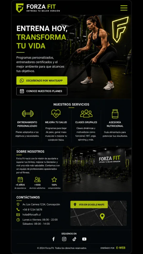 Vista para celular de Gimnasio